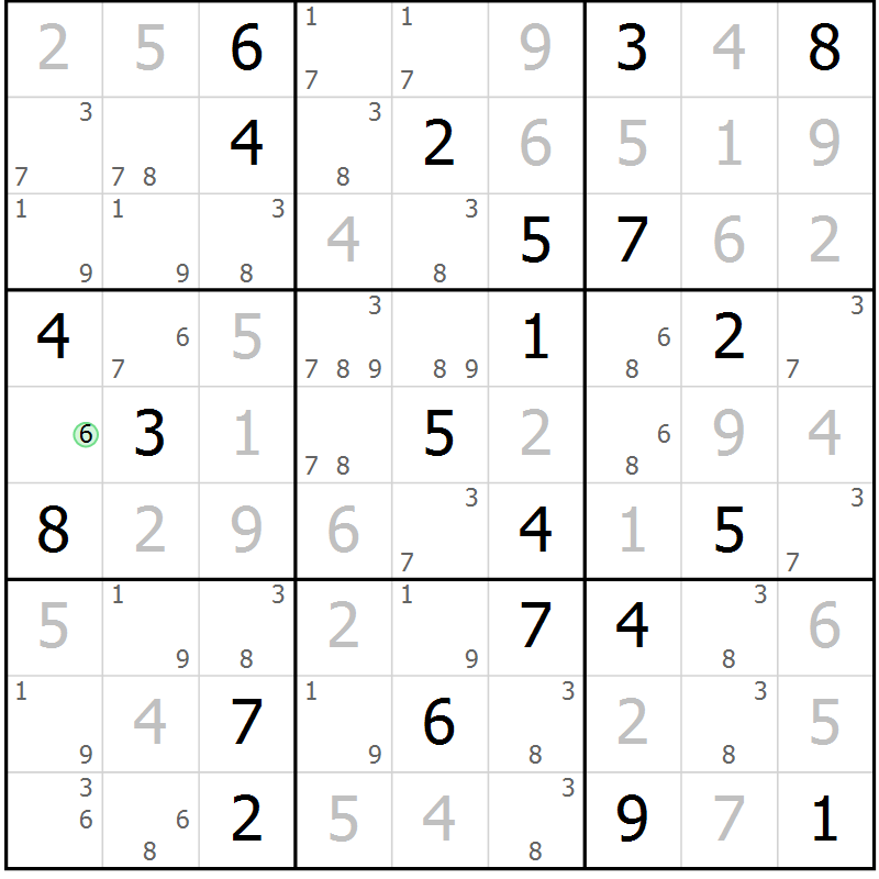Position des candidats pour la solution de la Gr 40 page 43 du magazine de sudoku Virtuose n° 115