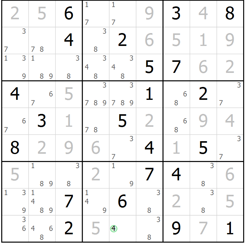 Position des candidats pour la solution de la Gr 40 page 43 du magazine de sudoku Virtuose n° 115