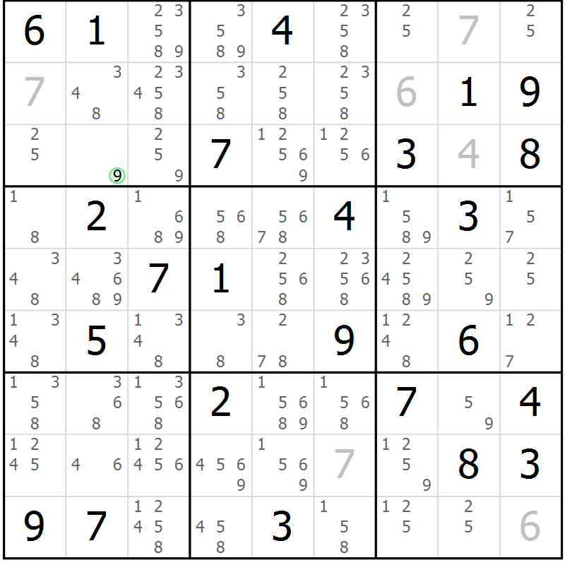 Position des candidats pour la solution de la Gr 41 page 44 du magazine de sudoku Virtuose n° 115