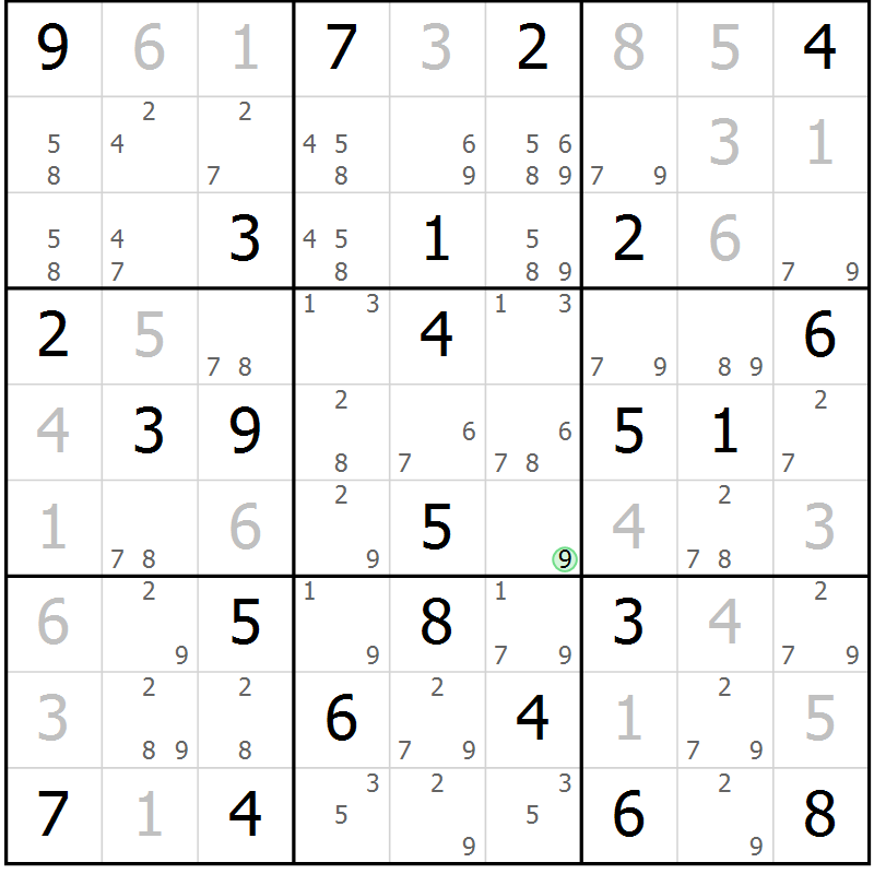 Position des candidats pour la solution de la Gr 47 page 50 du magazine de sudoku Virtuose n° 115