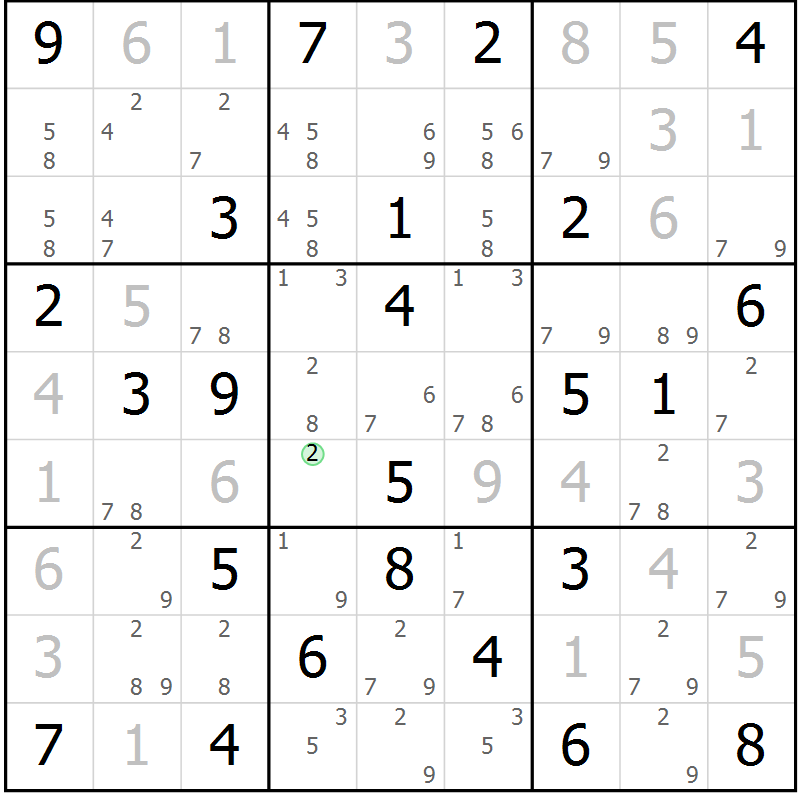 Position des candidats pour la solution de la Gr 47 page 50 du magazine de sudoku Virtuose n° 115