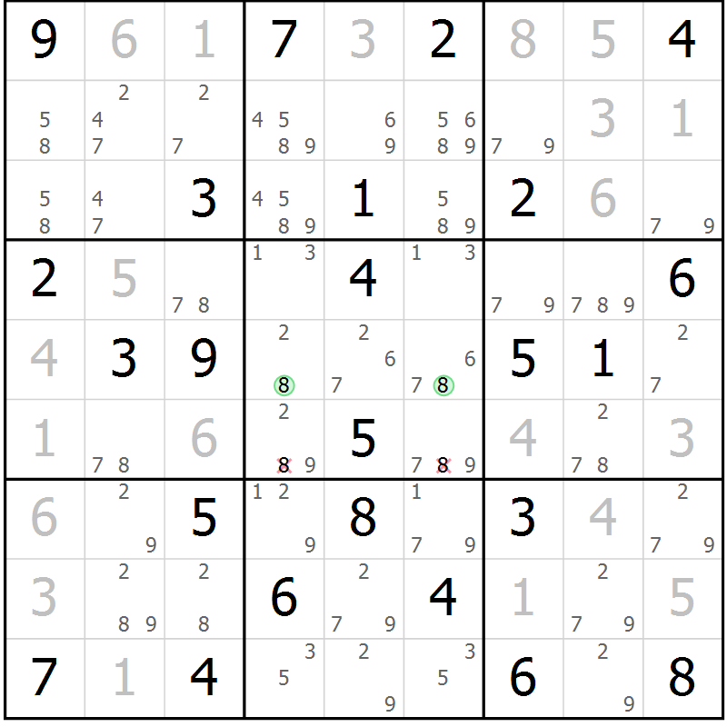 Position des candidats pour la solution de la Gr 47 page 50 du magazine de sudoku Virtuose n° 115
