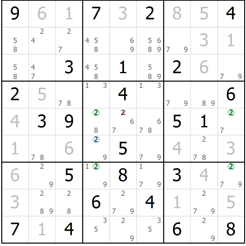 Position des candidats pour la solution de la Gr 47 page 50 du magazine de sudoku Virtuose n° 115
