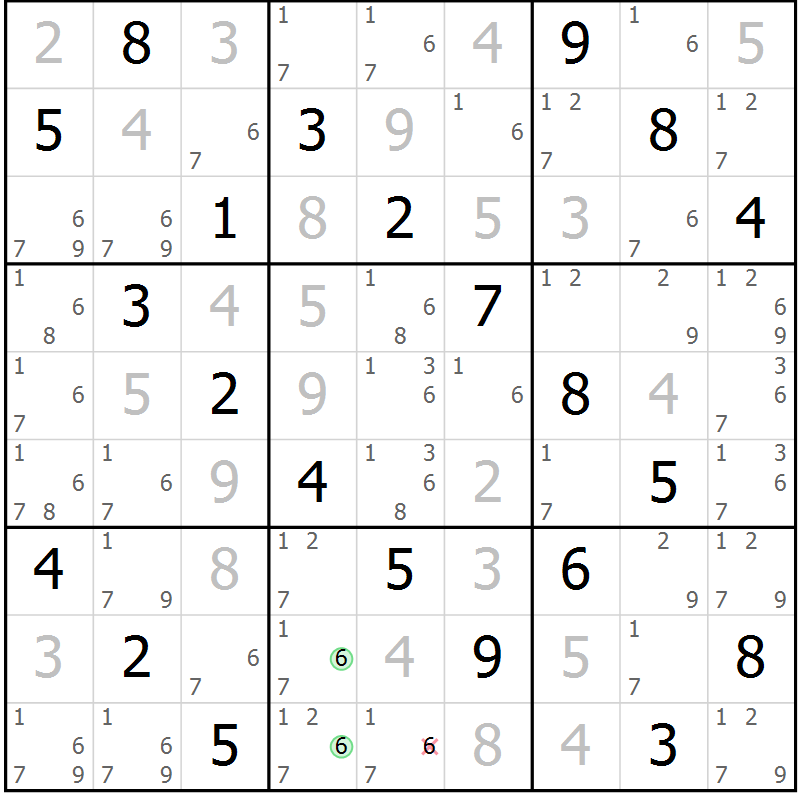 Position des candidats pour la solution de la Gr 49 page 52 du magazine de sudoku Virtuose n° 115