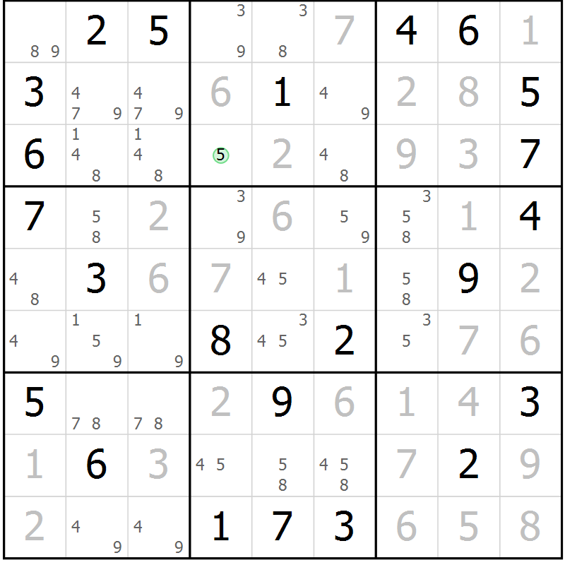 Position des candidats pour la solution de la Gr 50 page 53 du magazine de sudoku Virtuose n° 115