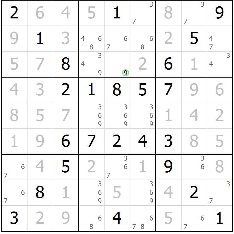 Position des candidats pour la solution de la Gr 53 page 56 du magazine de sudoku Virtuose n° 115