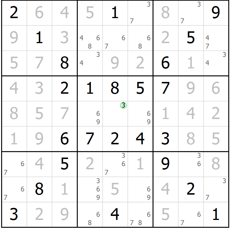 Position des candidats pour la solution de la Gr 53 page 56 du magazine de sudoku Virtuose n° 115