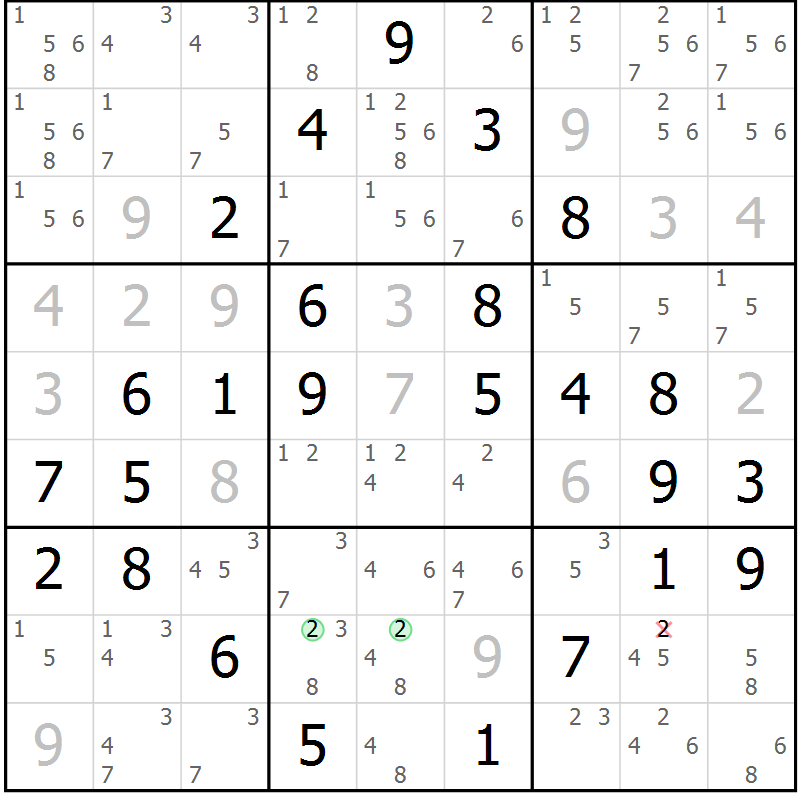 Position des candidats pour la solution de la Gr 68 page 71 du magazine de sudoku Virtuose n° 115