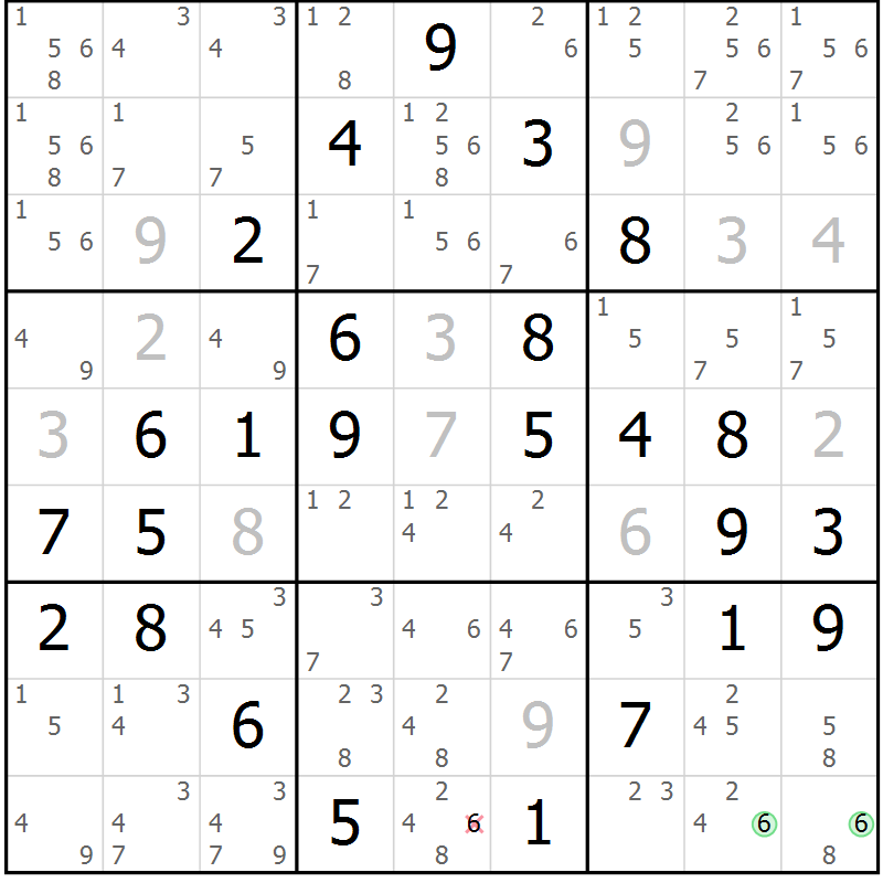 Position des candidats pour la solution de la Gr 68 page 71 du magazine de sudoku Virtuose n° 115