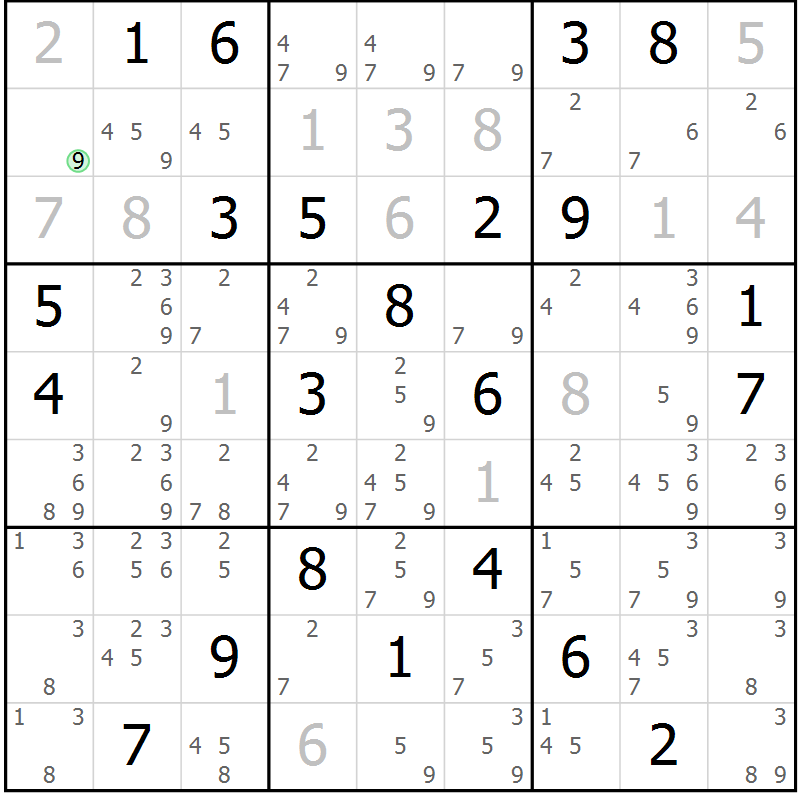 Position des candidats pour la solution de la Gr 7 page 10 du magazine de sudoku Virtuose n° 115
