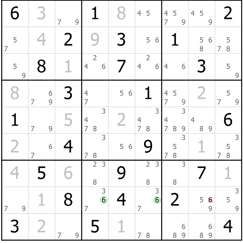 Position des candidats pour la solution de la Gr 74 page 77 du magazine de sudoku Virtuose n° 115