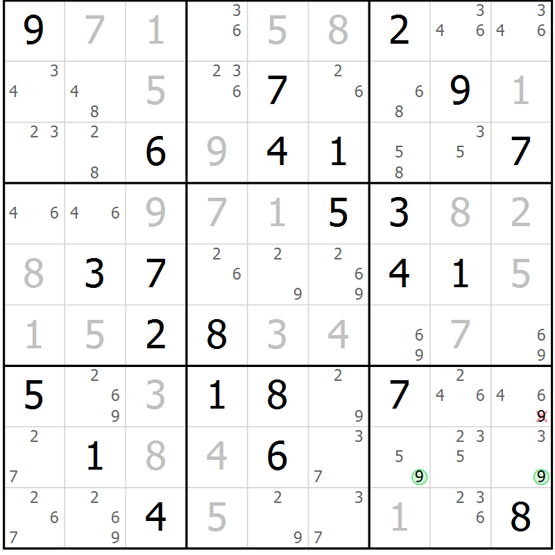 Position des candidats pour la solution de la Gr 75 page 78 du magazine de sudoku Virtuose n° 115