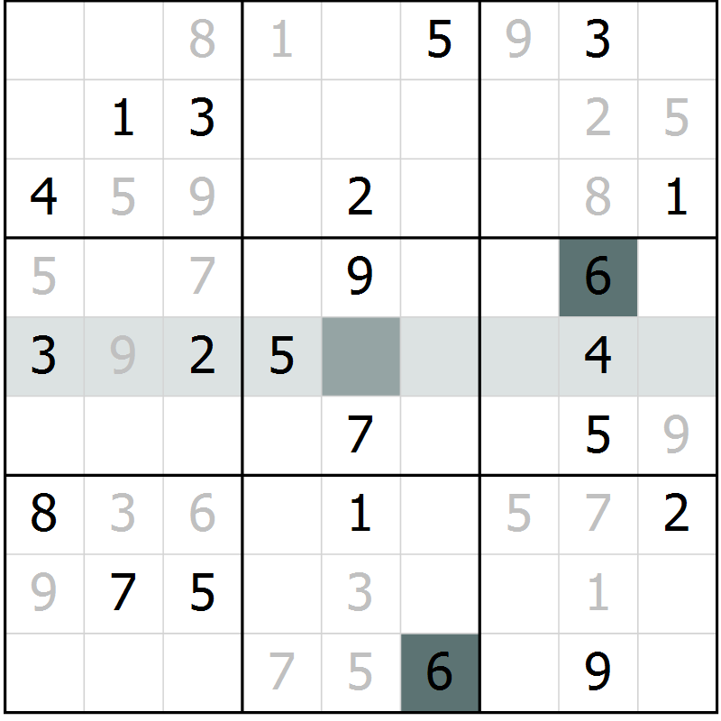 Position des candidats pour la solution de la Gr 8 page 11 du magazine de sudoku Virtuose n° 115