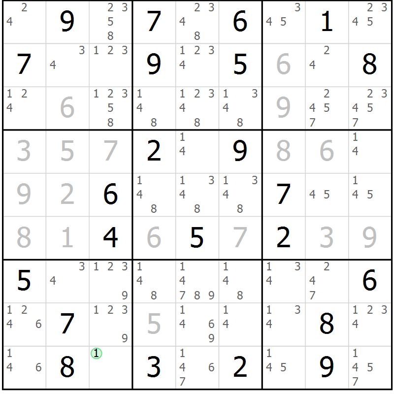 Position des candidats pour la solution de la Gr 80 page 83 du magazine de sudoku Virtuose n° 115