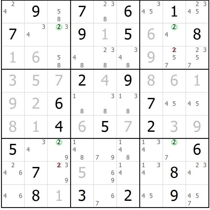 Position des candidats pour la solution de la Gr 80 page 83 du magazine de sudoku Virtuose n° 115