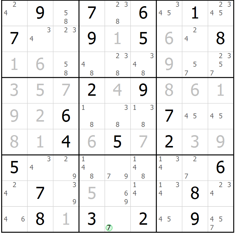 Position des candidats pour la solution de la Gr 80 page 83 du magazine de sudoku Virtuose n° 115
