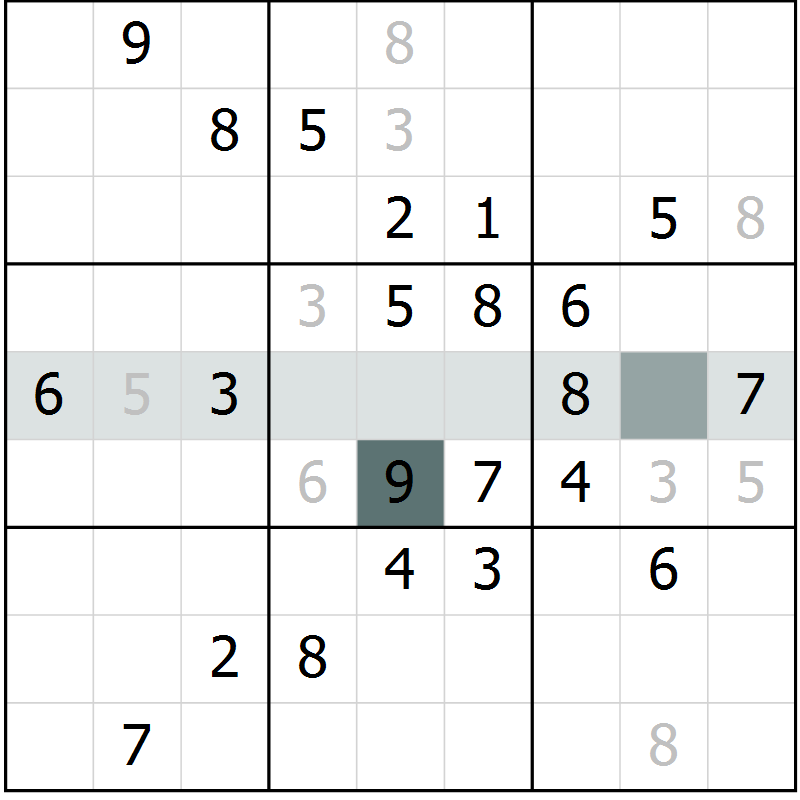Position des candidats pour la solution de la Gr 1 page 4 du magazine de sudoku Virtuose n° 116