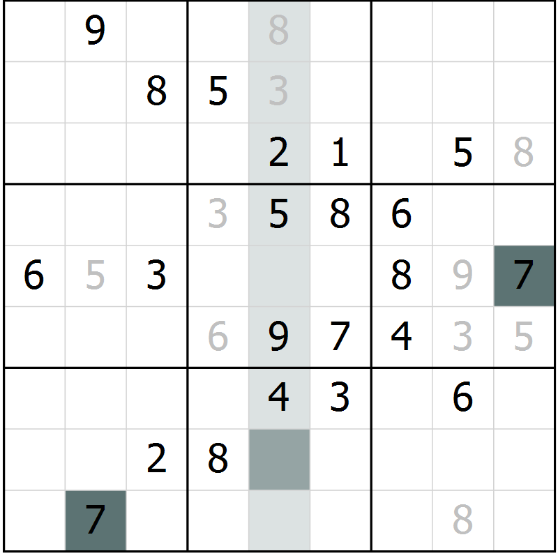 Position des candidats pour la solution de la Gr 1 page 4 du magazine de sudoku Virtuose n° 116