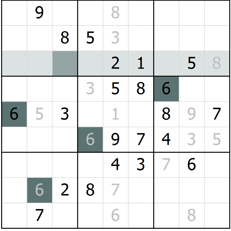 Position des candidats pour la solution de la Gr 1 page 4 du magazine de sudoku Virtuose n° 116