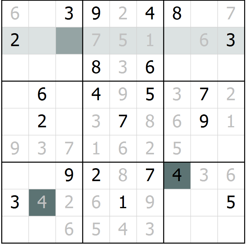 Position des candidats pour la solution de la Gr 10 page 13 du magazine de sudoku Virtuose n° 116