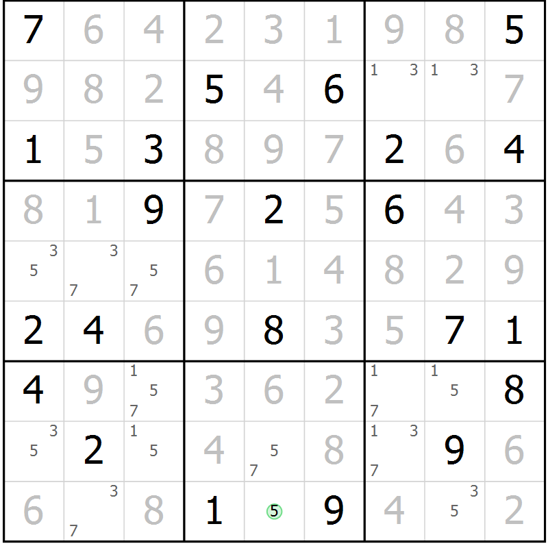 Position des candidats pour la solution de la Gr 12 page 15 du magazine de sudoku Virtuose n° 116