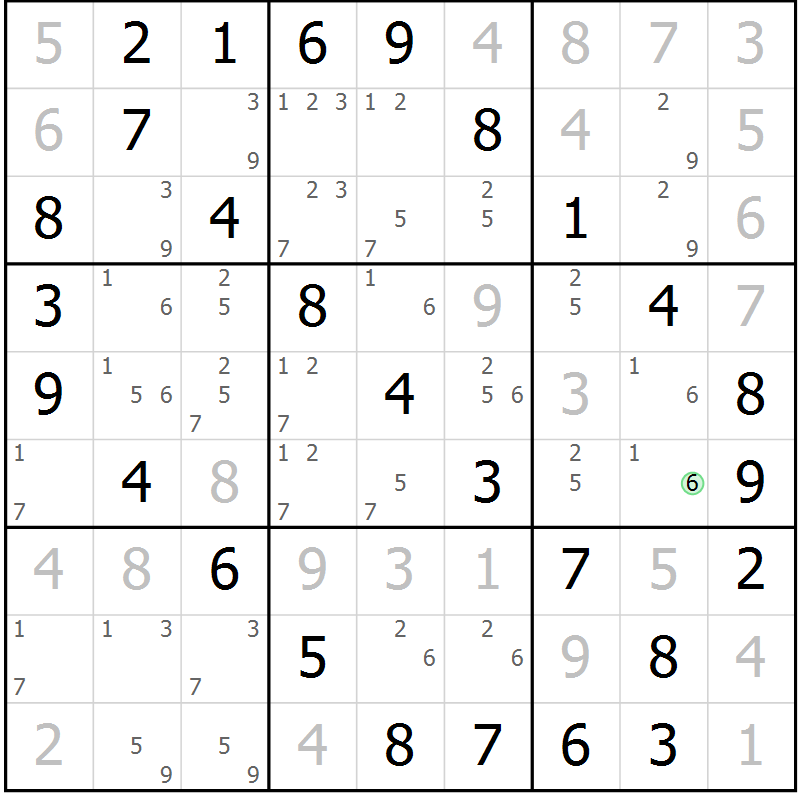 Position des candidats pour la solution de la Gr 27 page 30 du magazine de sudoku Virtuose n° 116