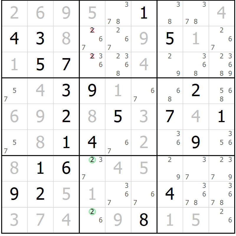 Position des candidats pour la solution de la Gr 30 page 33 du magazine de sudoku Virtuose n° 116