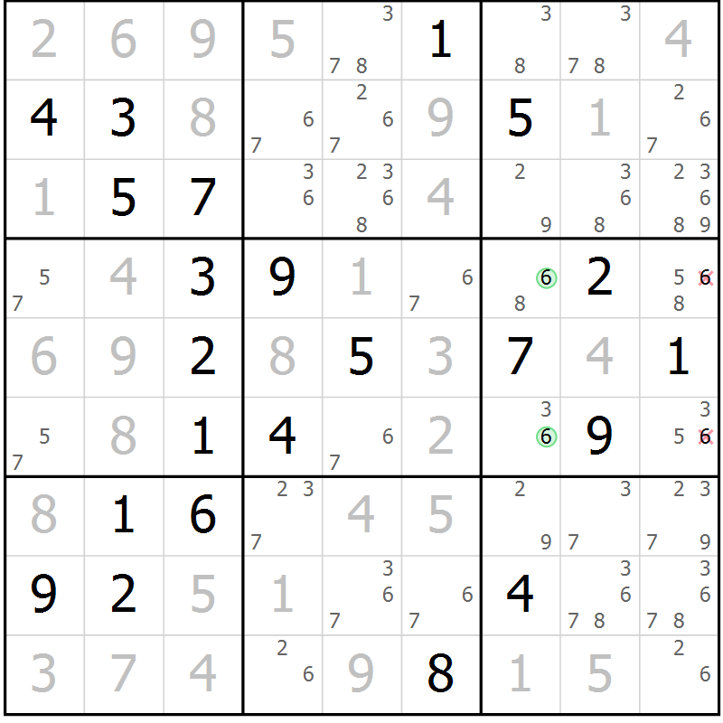 Position des candidats pour la solution de la Gr 30 page 33 du magazine de sudoku Virtuose n° 116