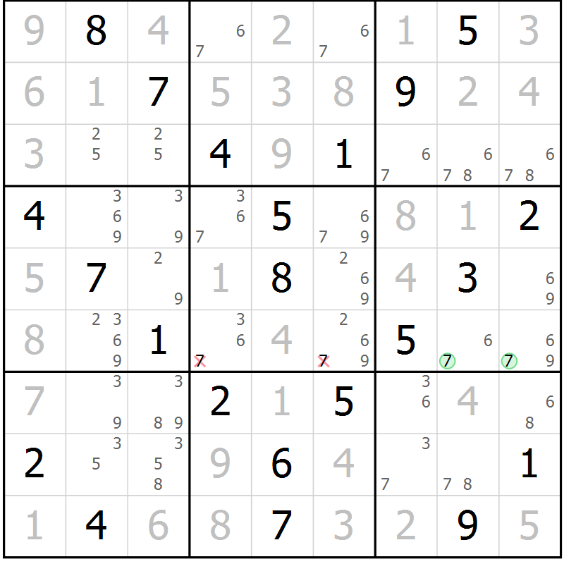 Position des candidats pour la solution de la Gr 34 page 37 du magazine de sudoku Virtuose n° 116