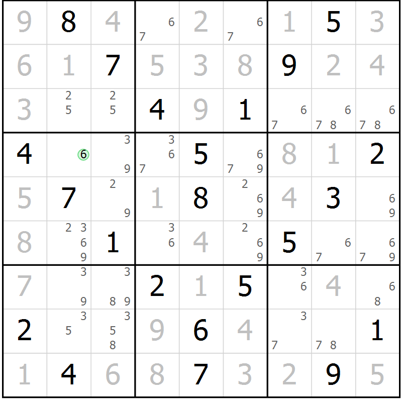 Position des candidats pour la solution de la Gr 34 page 37 du magazine de sudoku Virtuose n° 116