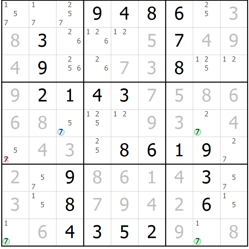 Position des candidats pour la solution de la Gr 38 page 41 du magazine de sudoku Virtuose n° 116