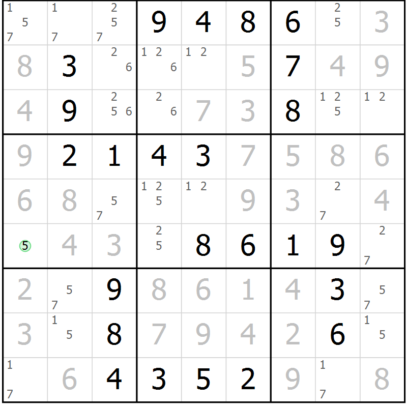 Position des candidats pour la solution de la Gr 38 page 41 du magazine de sudoku Virtuose n° 116