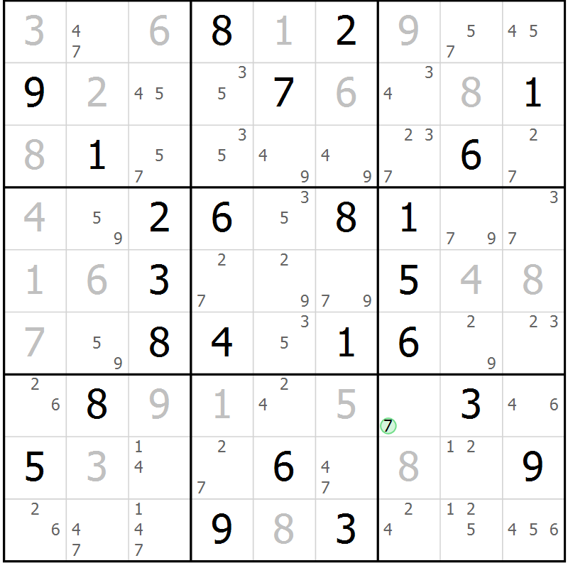 Position des candidats pour la solution de la Gr 39 page 42 du magazine de sudoku Virtuose n° 116