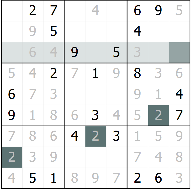 Position des candidats pour la solution de la Gr 4 page 7 du magazine de sudoku Virtuose n° 116
