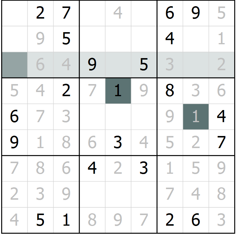 Position des candidats pour la solution de la Gr 4 page 7 du magazine de sudoku Virtuose n° 116
