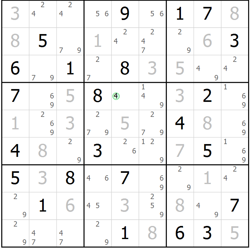 Position des candidats pour la solution de la Gr 41 page 44 du magazine de sudoku Virtuose n° 116