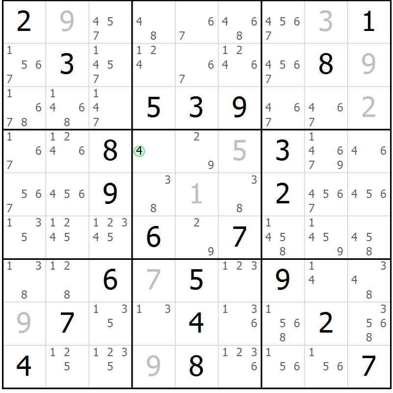 Position des candidats pour la solution de la Gr 62 page 65 du magazine de sudoku Virtuose n° 116