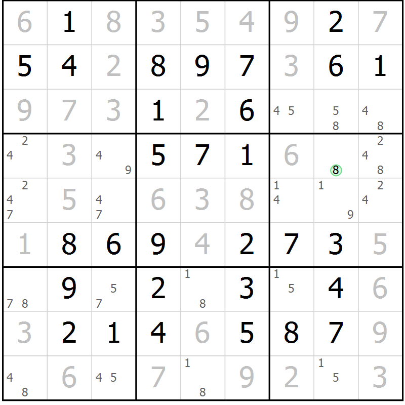 Position des candidats pour la solution de la Gr 65 page 68 du magazine de sudoku Virtuose n° 116