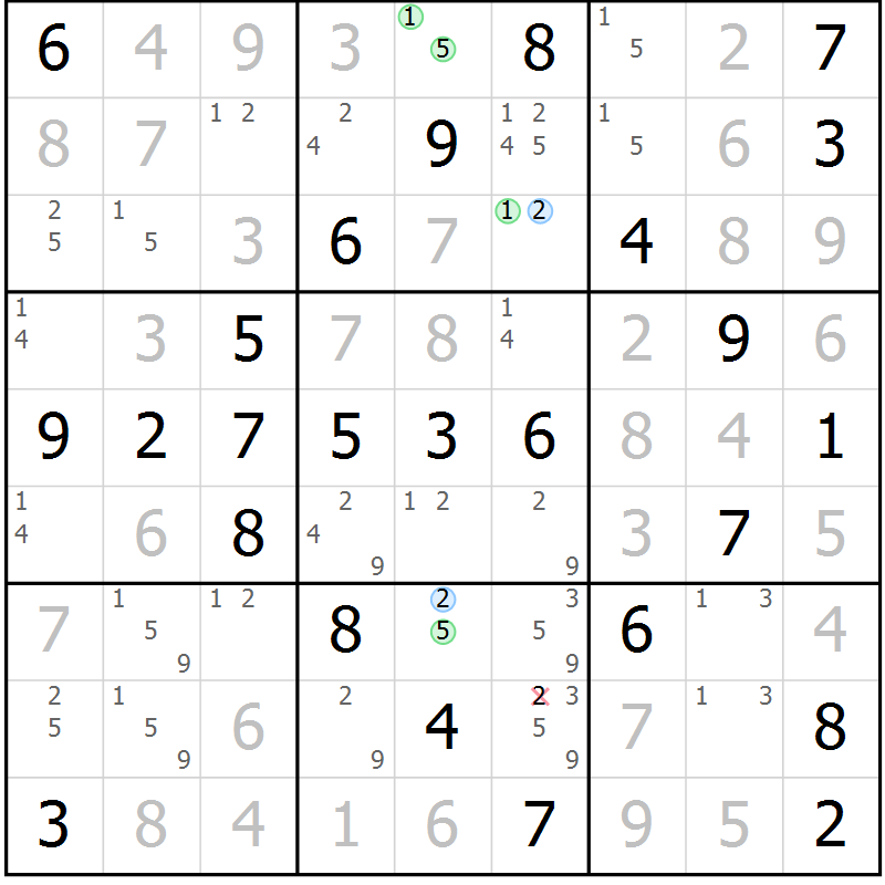 Position des candidats pour la solution de la Gr 68 page 71 du magazine de sudoku Virtuose n° 116