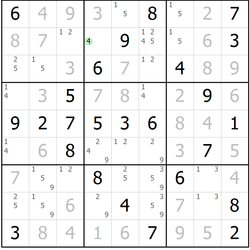 Position des candidats pour la solution de la Gr 68 page 71 du magazine de sudoku Virtuose n° 116