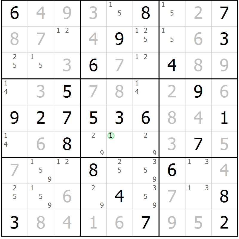Position des candidats pour la solution de la Gr 68 page 71 du magazine de sudoku Virtuose n° 116