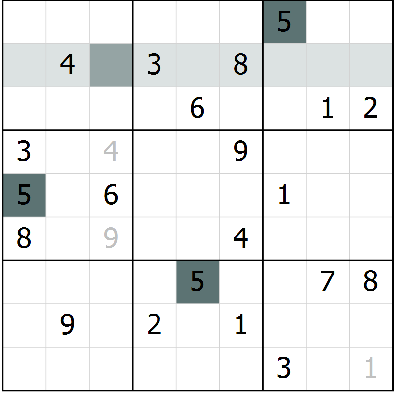 Position des candidats pour la solution de la Gr 7 page 10 du magazine de sudoku Virtuose n° 116