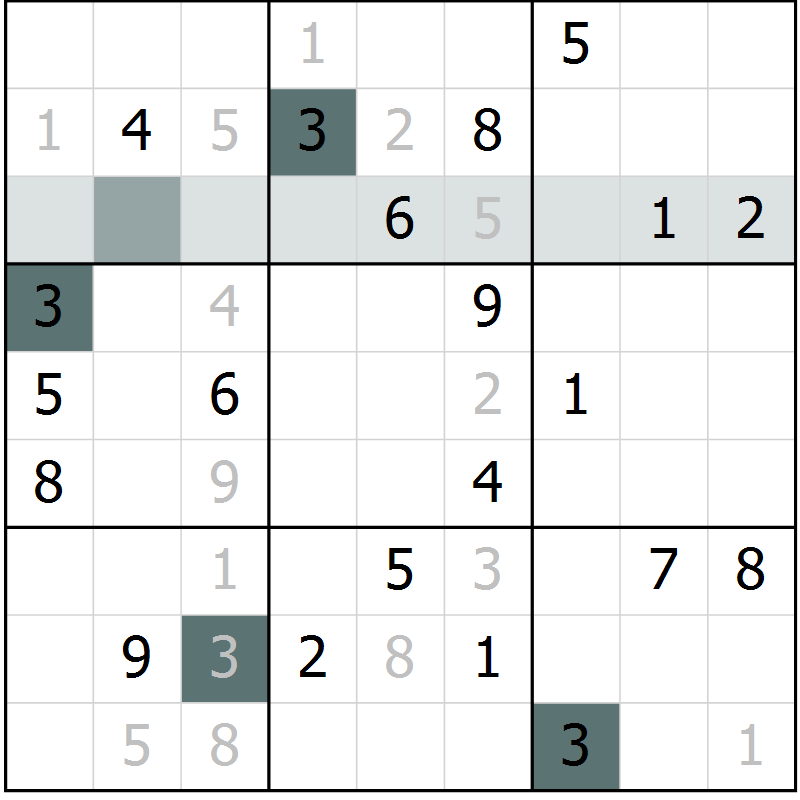 Position des candidats pour la solution de la Gr 7 page 10 du magazine de sudoku Virtuose n° 116