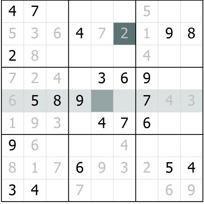 Position des candidats pour la solution de la Gr 1 page 4 du magazine de sudoku Virtuose n° 117