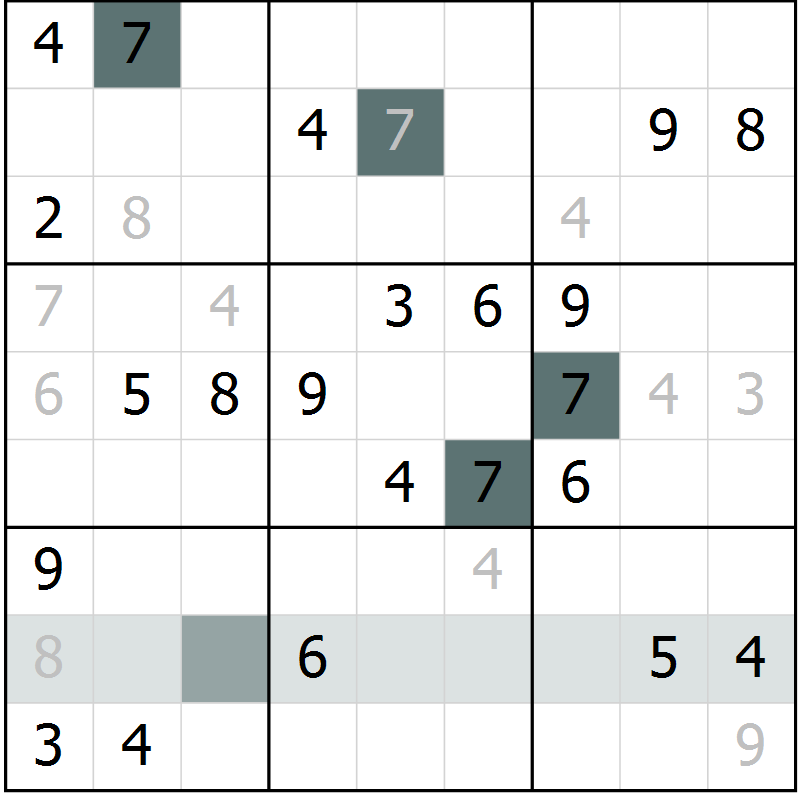 Position des candidats pour la solution de la Gr 1 page 4 du magazine de sudoku Virtuose n° 117