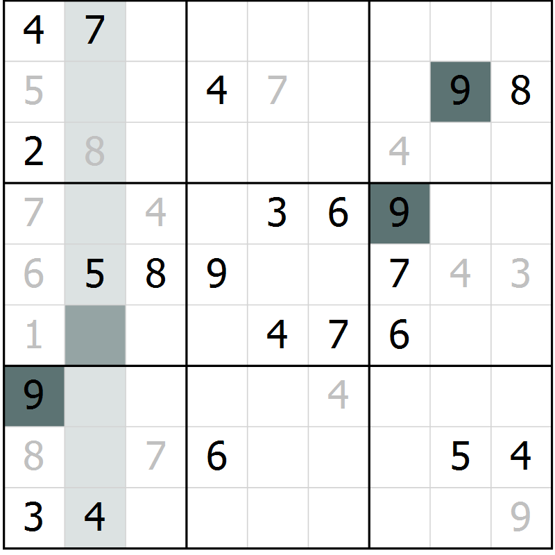 Position des candidats pour la solution de la Gr 1 page 4 du magazine de sudoku Virtuose n° 117