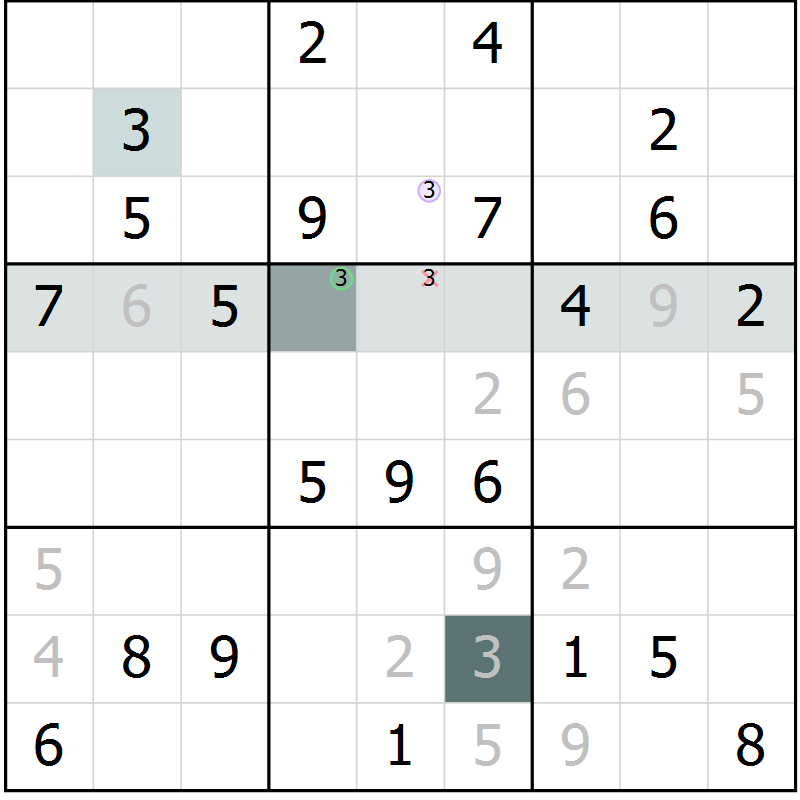 Position des candidats pour la solution de la Gr 11 page 14 du magazine de sudoku Virtuose n° 117