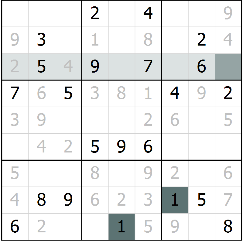 Position des candidats pour la solution de la Gr 11 page 14 du magazine de sudoku Virtuose n° 117
