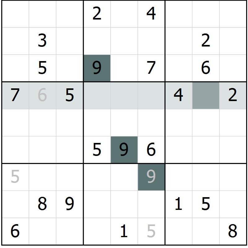 Position des candidats pour la solution de la Gr 11 page 14 du magazine de sudoku Virtuose n° 117