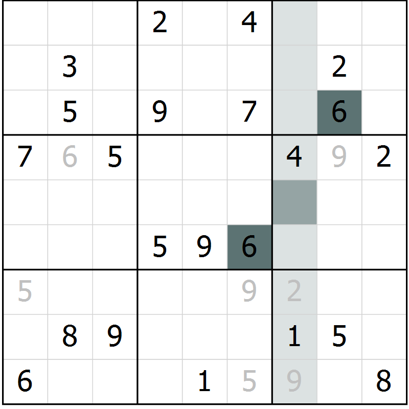 Position des candidats pour la solution de la Gr 11 page 14 du magazine de sudoku Virtuose n° 117